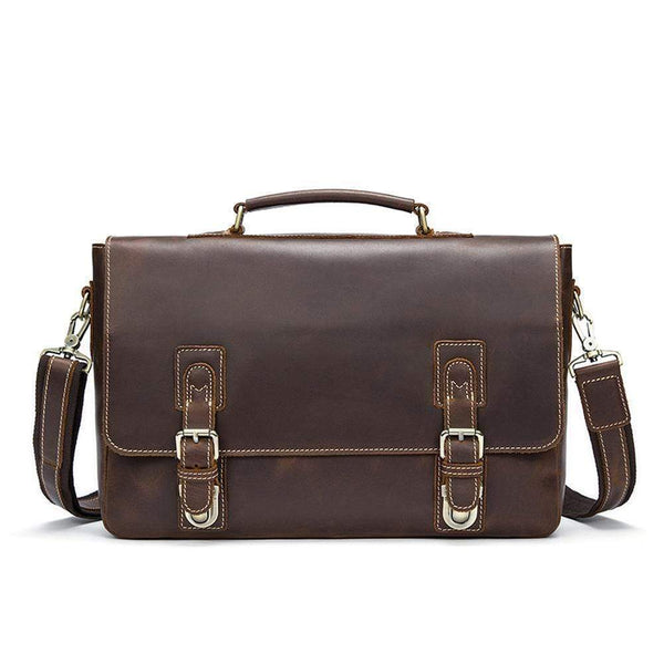 Rossie Viren  Men's Vintage Brown  Leather Postman Messenger Laptop Bag-0
