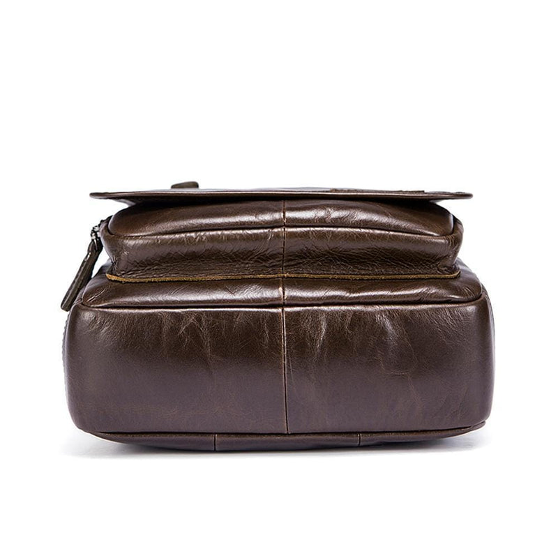Rossie Viren  Mens Vintage  Leather Handbag Cross Body Single Shoulder Briefcase Black Messenger Bag-5