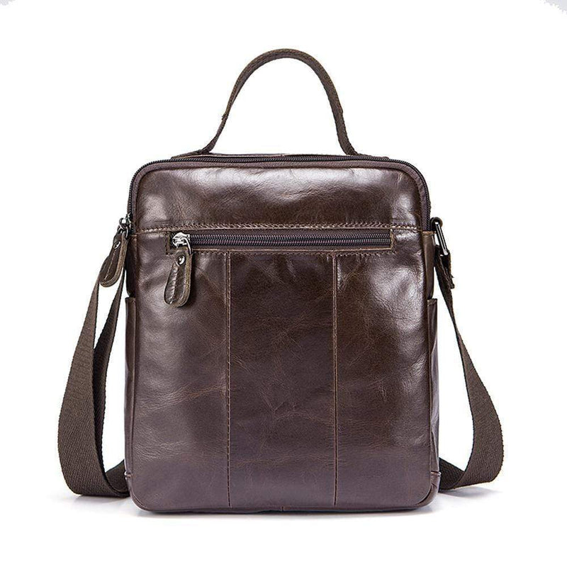 Rossie Viren  Mens Vintage  Leather Handbag Cross Body Single Shoulder Briefcase Black Messenger Bag-3