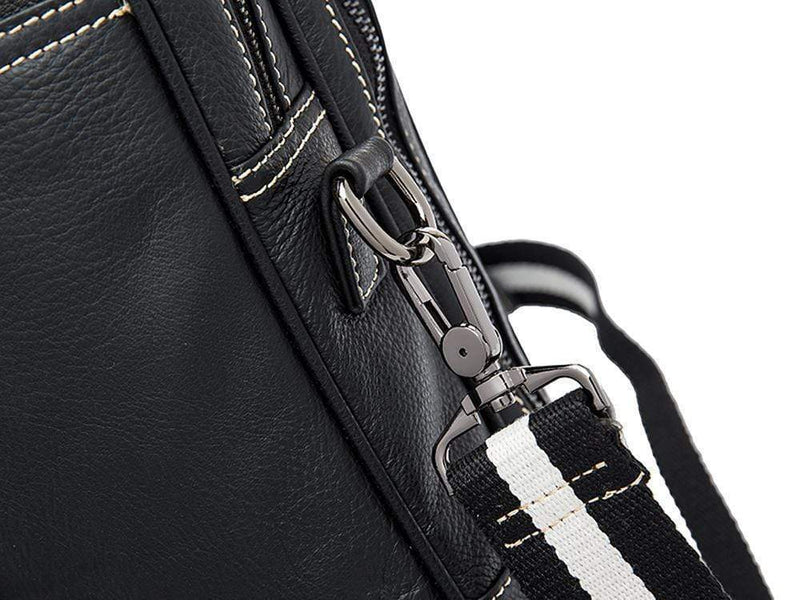Rossie Viren Vintage  Classic Double  Zip Leather  Briefcase Work Bags-6