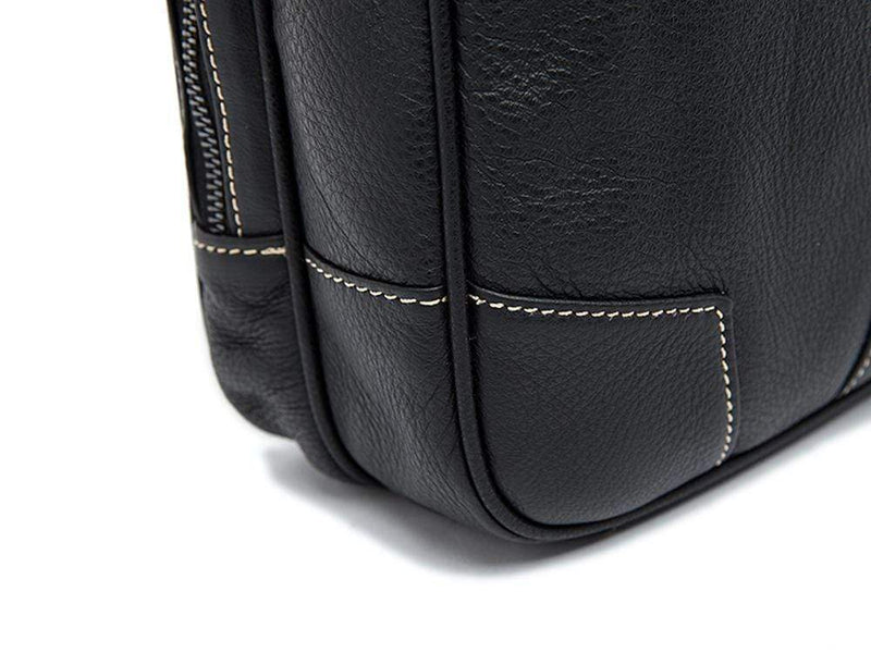 Rossie Viren Vintage  Classic Double  Zip Leather  Briefcase Work Bags-7