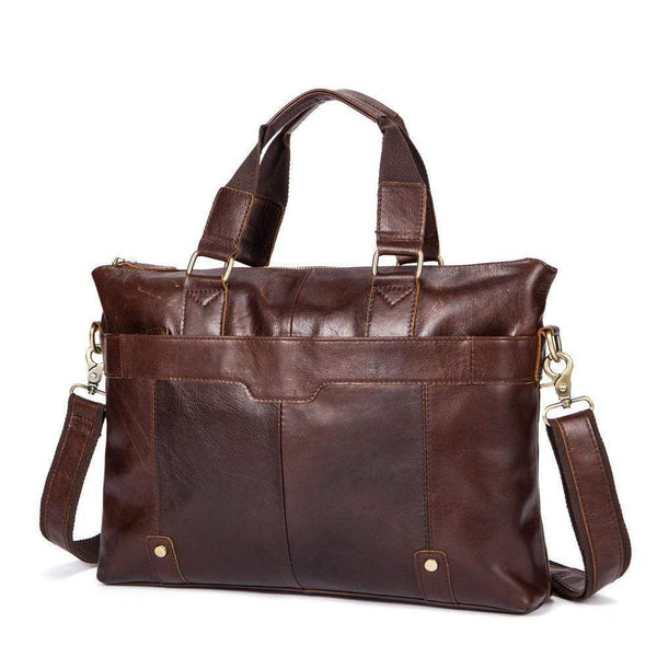 Rossie Viren Vintage Leather Briefcase Work Bag Laptop Satchel Handbag-1