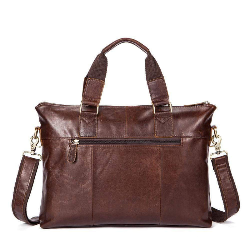 Rossie Viren Vintage Leather Briefcase Work Bag Laptop Satchel Handbag-5