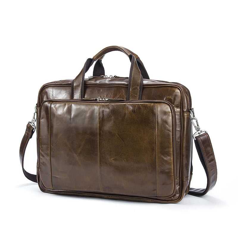 Vintage Solid Color Multi-Functional Men’s Business Leather Cross Bag ,Large Volume Casual Handbags-2
