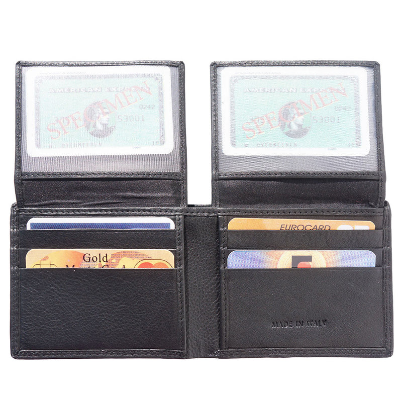 Medium wallet in calf-skin soft leather with double flap-3