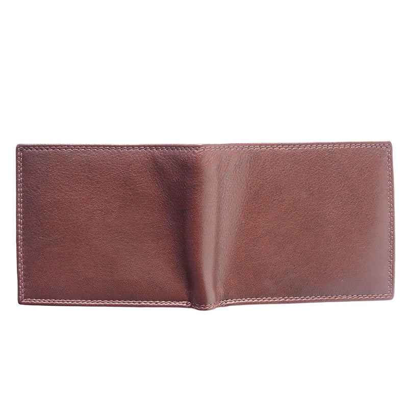 Medium wallet in calf-skin soft leather with double flap-5
