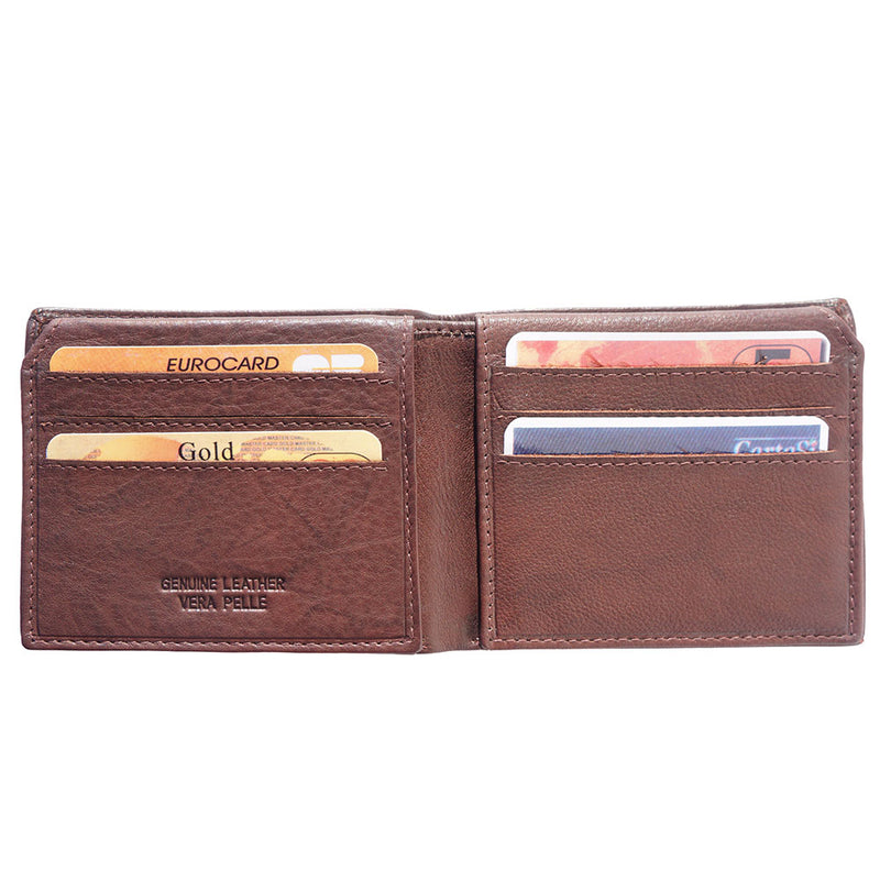 Medium wallet in calf-skin soft leather with double flap-6