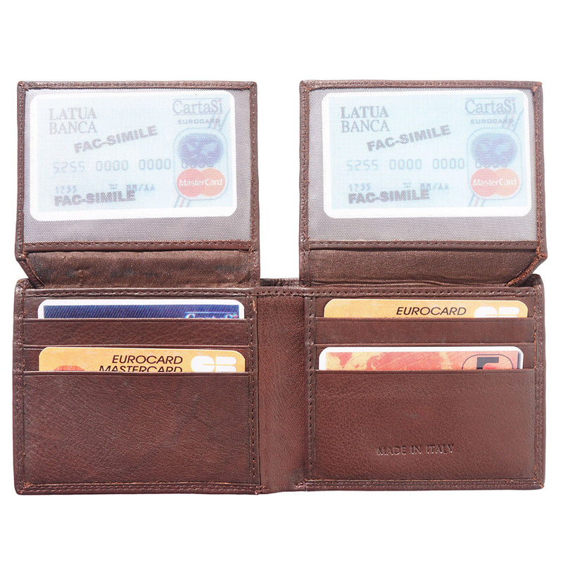 Medium wallet in calf-skin soft leather with double flap-7