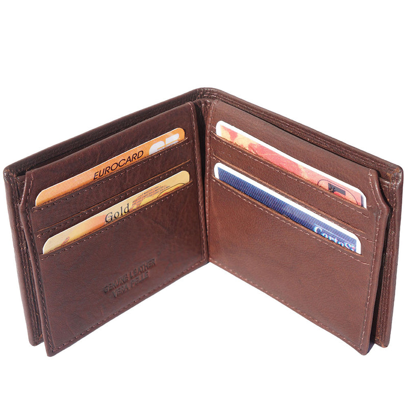Medium wallet in calf-skin soft leather with double flap-9