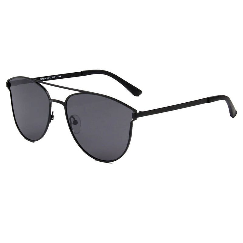 ALMONTE | Women Flat Lens Polarized Round Fashion Aviator Sunglasses-3