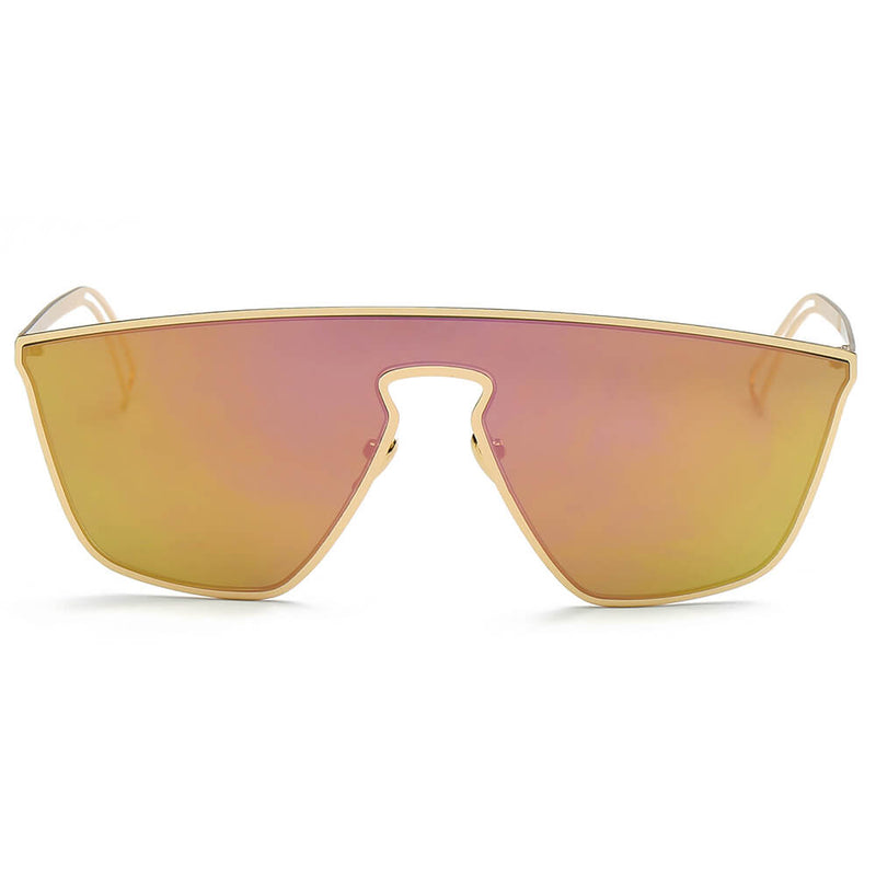 BEVERLY | Women Square Futuristic Flat Lens Sunglasses-7