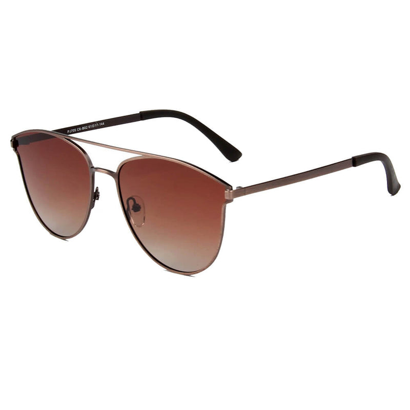 ALMONTE | Women Flat Lens Polarized Round Fashion Aviator Sunglasses-0