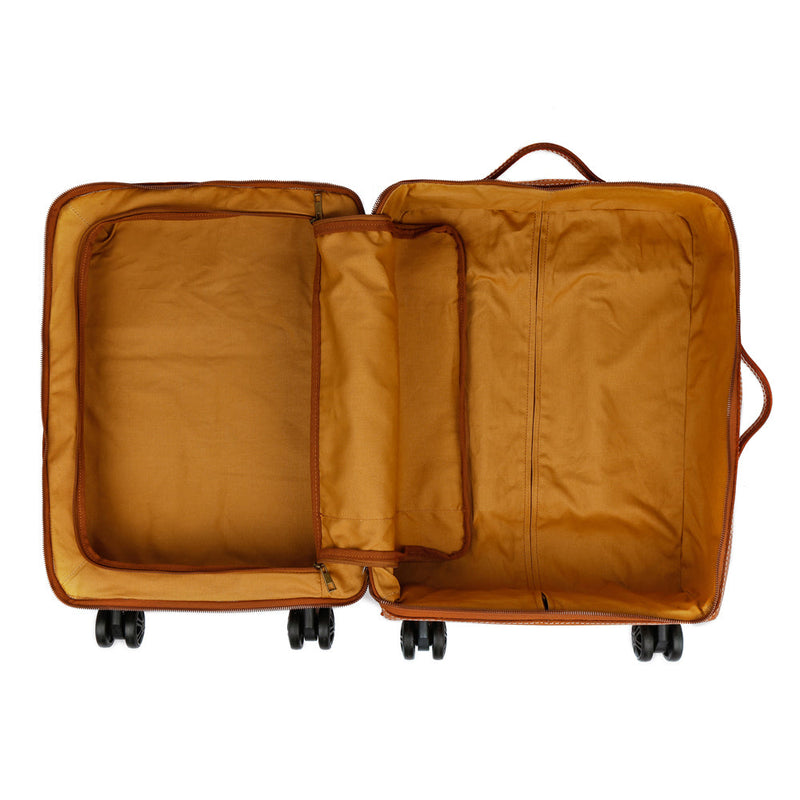 Unisex Genuine Vintage Vegetable Tanned Leather Carry On Business Trolley Bag Rotate Universal Wheel 20 Inch Travelling Luggage Bag-7