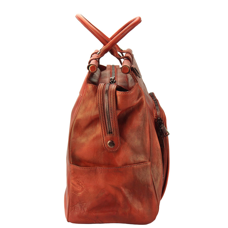Travel bag Gennaro in vintage leather-14