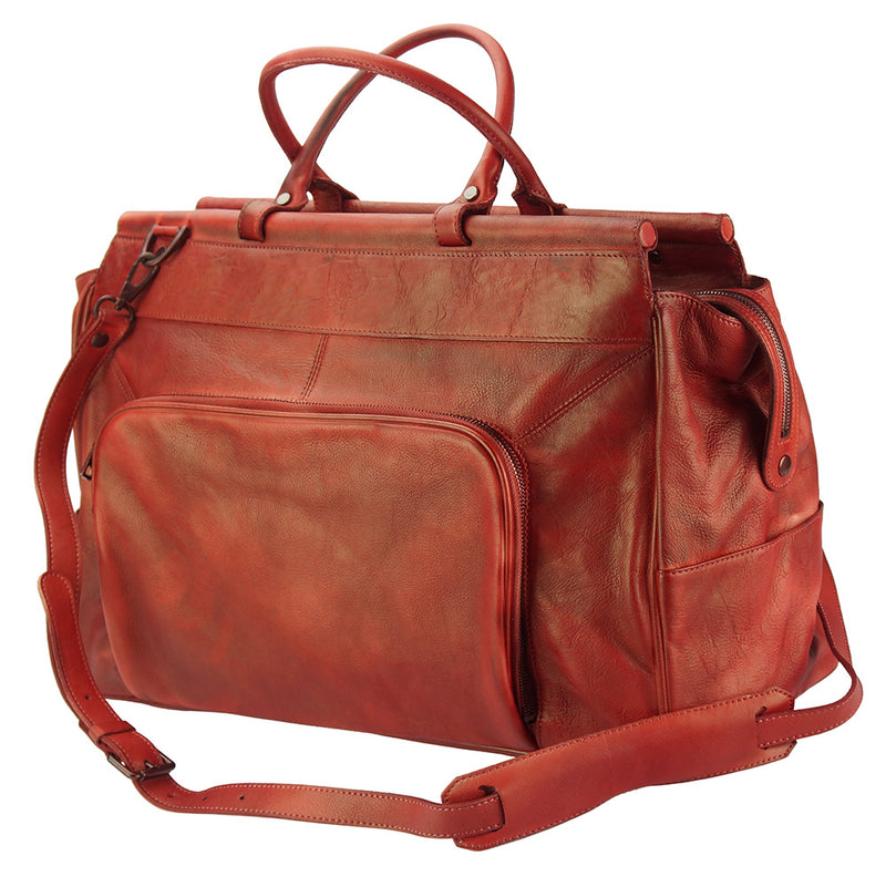 Travel bag Gennaro in vintage leather-16