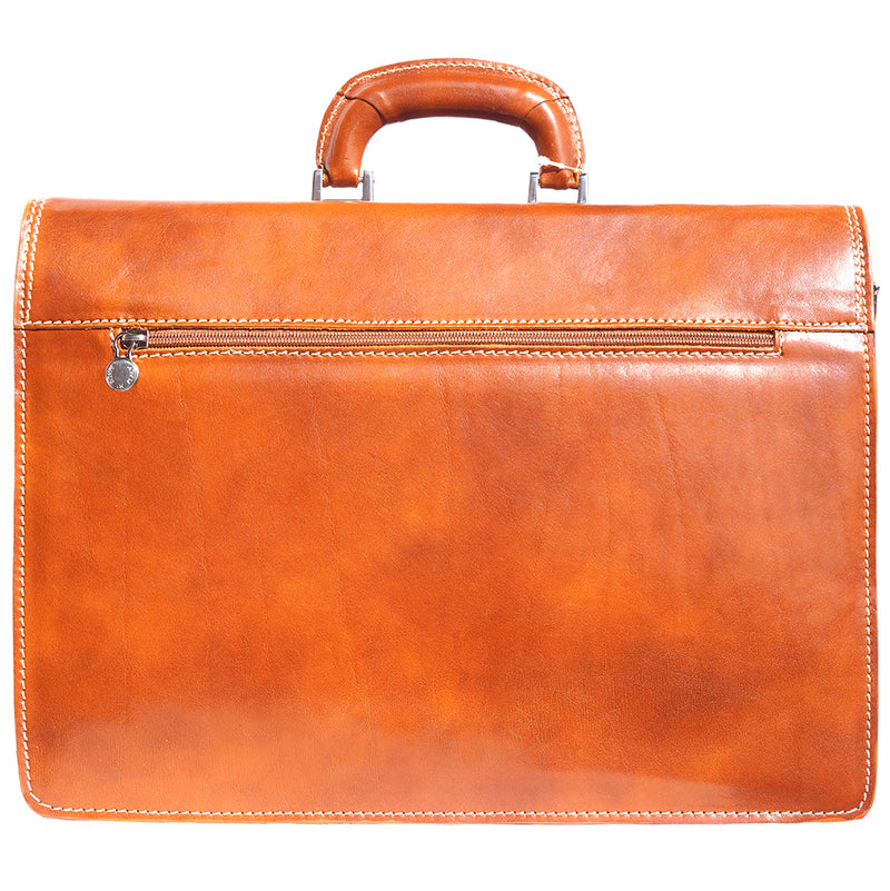 Leather briefcase with three compartments-13