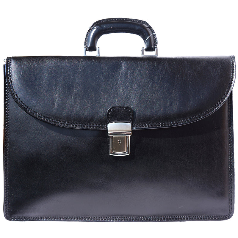 Leather briefcase with three compartments-18