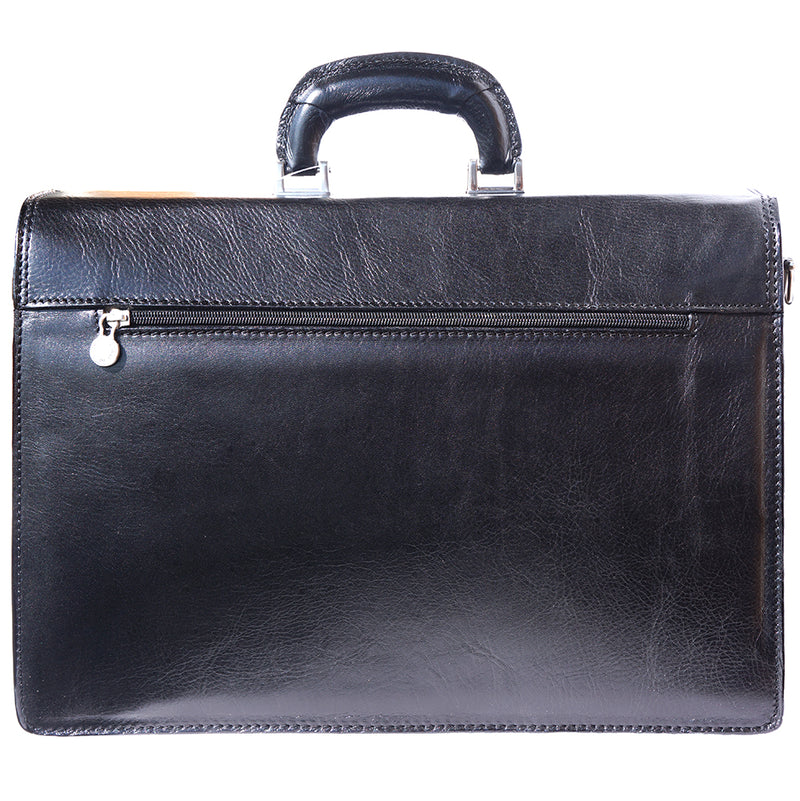 Leather briefcase with three compartments-6