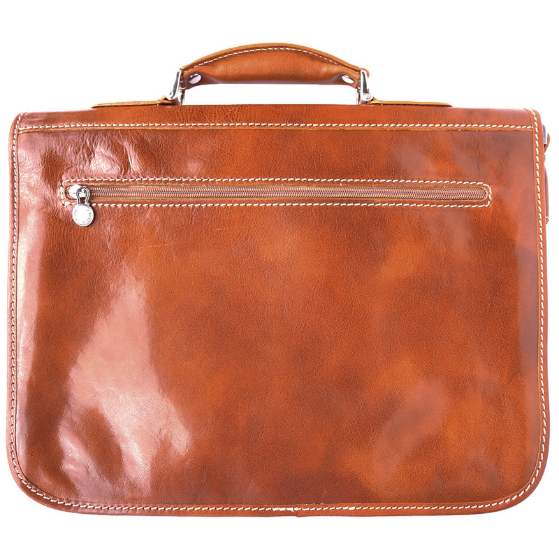 Leather briefcase with two compartments-19