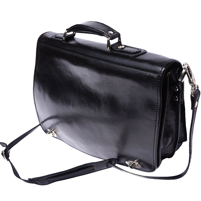 Leather briefcase with two compartments-8