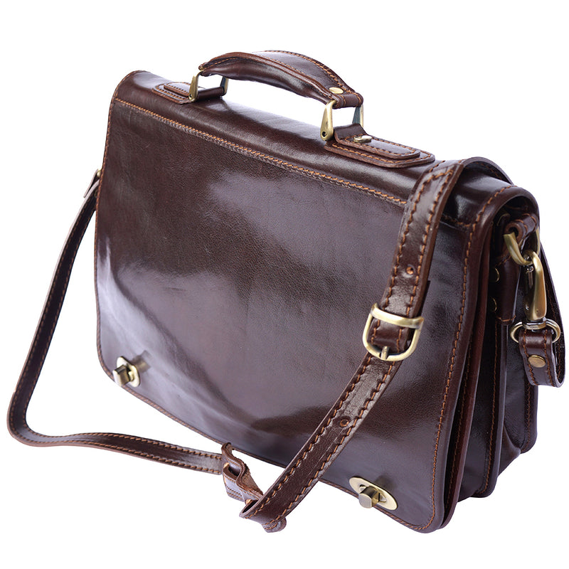 Leather briefcase with two compartments-13