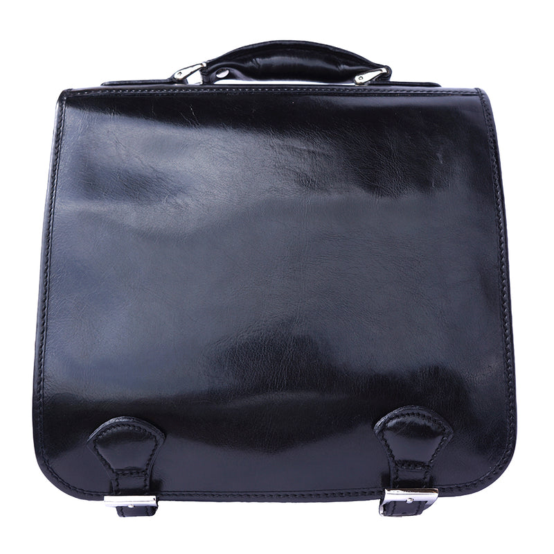 Leather briefcase with two compartments-36
