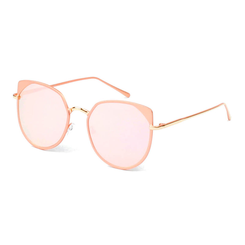 HERSHEY | Women's Flat Lens Metal Frame Cat Eye Sunglasses-2