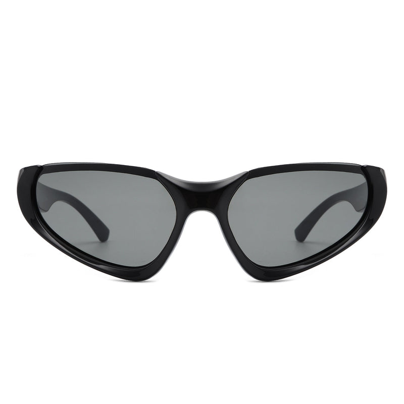 Dazzling - Rectangle Retro Fashion Wrap Around Sunglasses-2