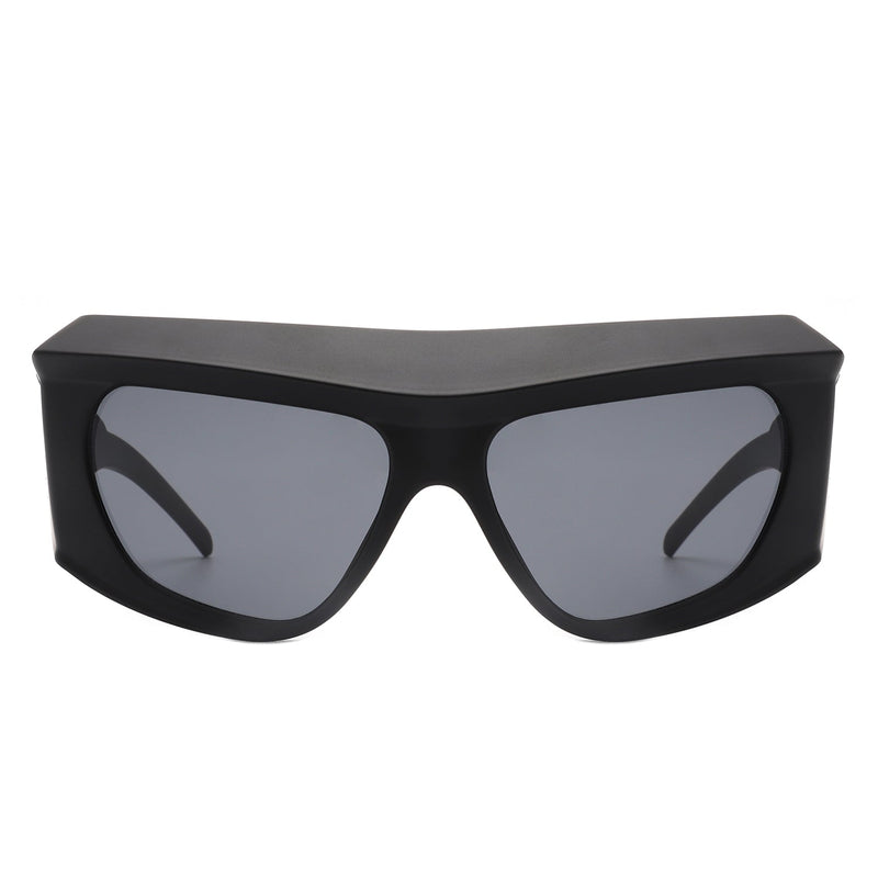 Thalia - Square Chunky Wrap Around Tinted Oversize Fashion Sunglasses-2