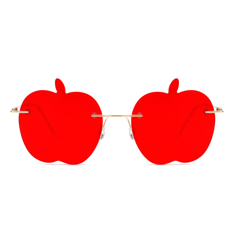 Zephyrus - Rimless Apple Shape Party Frameless Tinted Sunglasses-0
