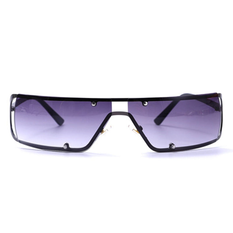 Ustia - Rectangle Narrow Tinted Wraparound Fashion Sunglasses-1