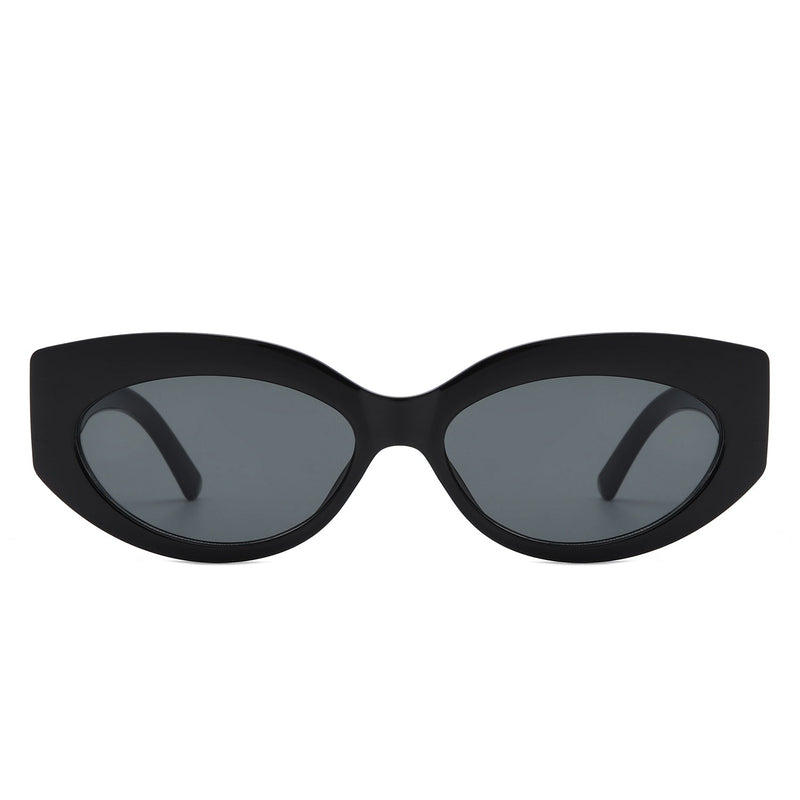 Moonfury - Oval Retro Tinted Fashion Round Cat Eye Sunglasses-3