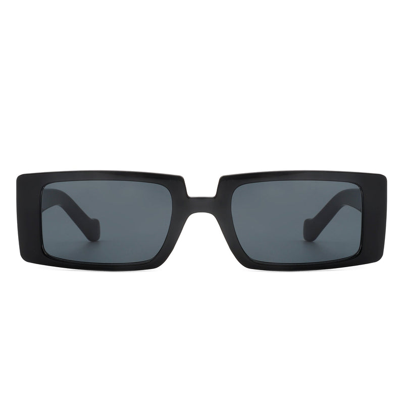 Oceanica -  Retro Rectangle Flat Top Fashion Tinted Square Sunglasses-1