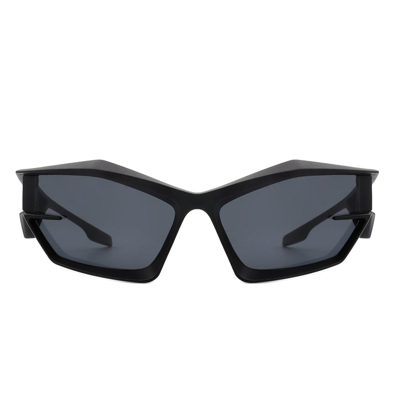 Pollich - Futuristic Rectangle Geometric Chunky Square Fashion Sunglasses-4