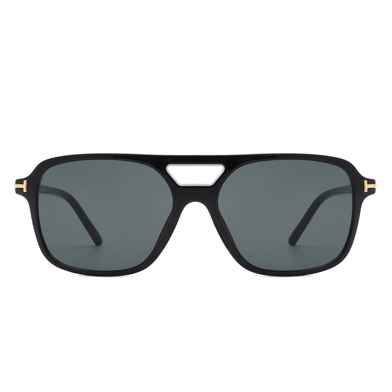 Skyhavoc - Retro Square Brow-Bar Fashion Aviator Sunglasses-5