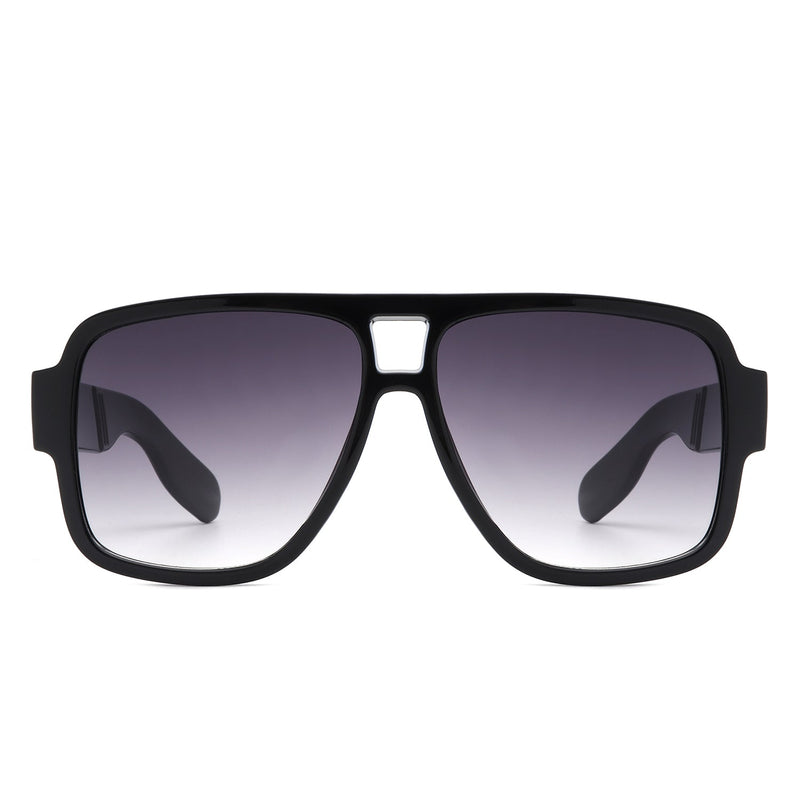 Stardawn - Retro Square Oversize Flat Top Tinted Aviator Sunglasses-1