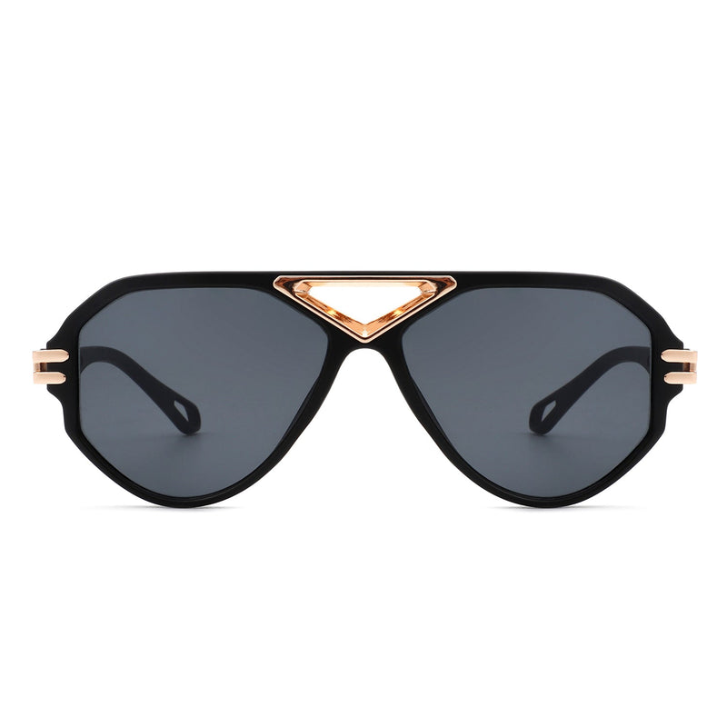 Unityth - Geometric Retro Round Vintage Fashion Aviator Sunglasses-1