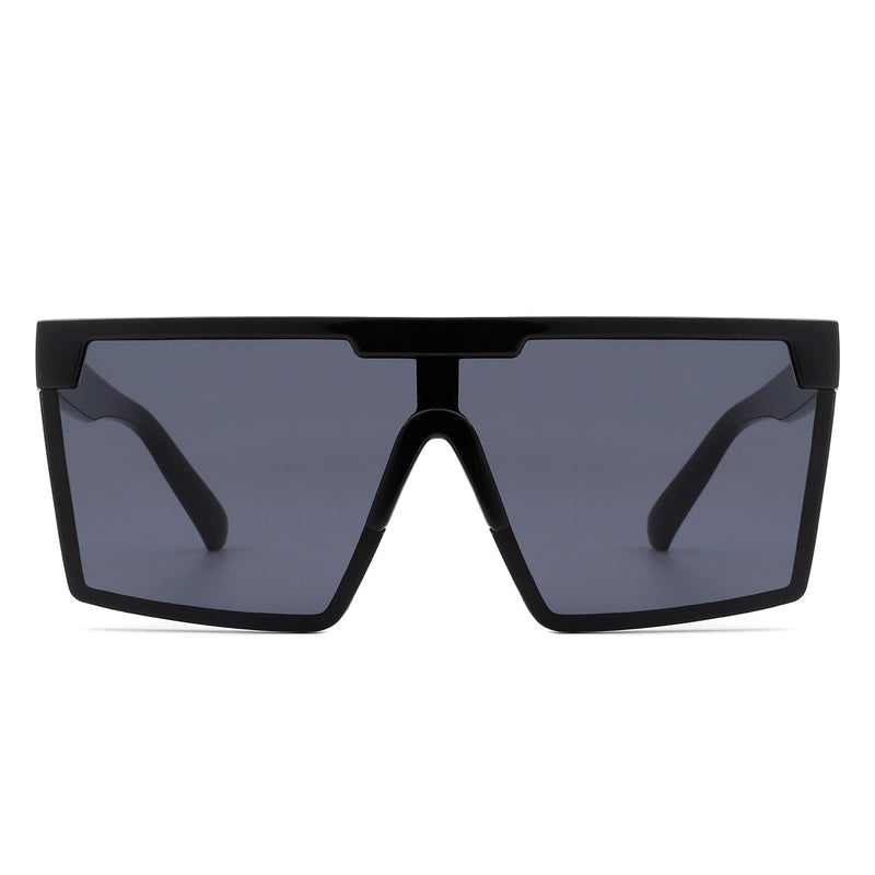 Vitalize - Oversize Retro Square Flat Top Tinted Fashion Women Sunglasses-3