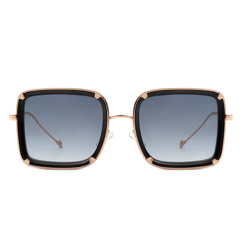 Zephyrne - Square Oversize Retro Tinted Fashion Women Sunglasses-3