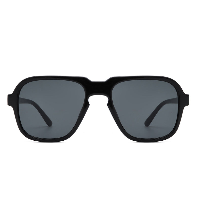 Nightime - Retro Square Fashion Aviator Vintage Style Tinted Sunglasses-2