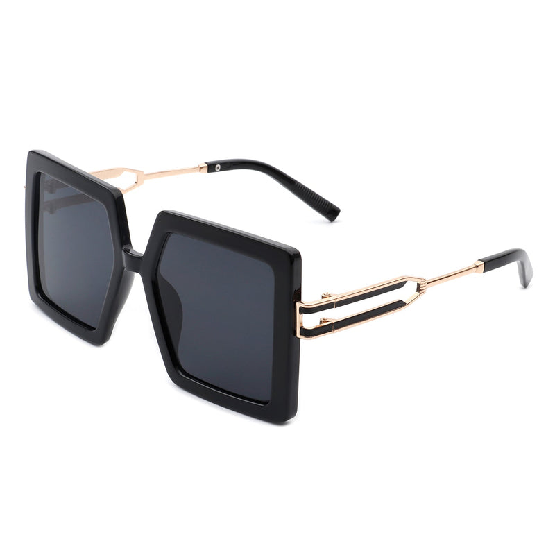 Thundera - Square Retro Women Oversize Large Flat Top Fashion Sunglasses-0
