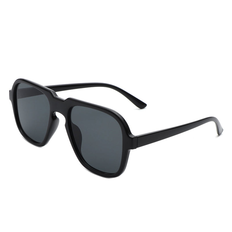 Nightime - Retro Square Fashion Aviator Vintage Style Tinted Sunglasses-3