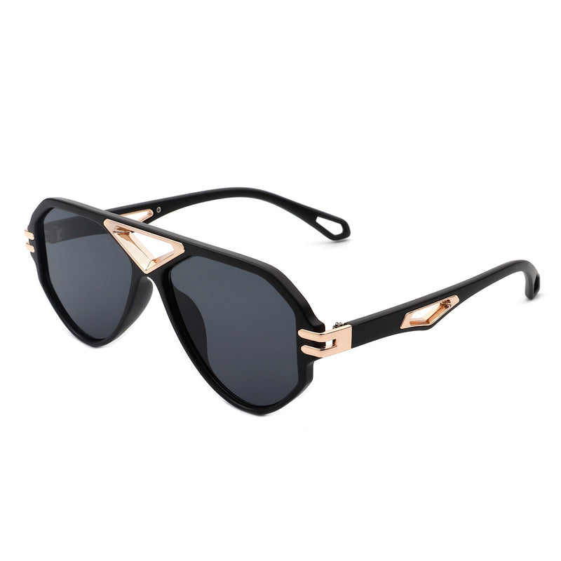 Unityth - Geometric Retro Round Vintage Fashion Aviator Sunglasses-0