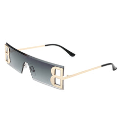 Rainbowx - Rimless Rectangle Flat Top Tinted Fashion Sunglasses-0