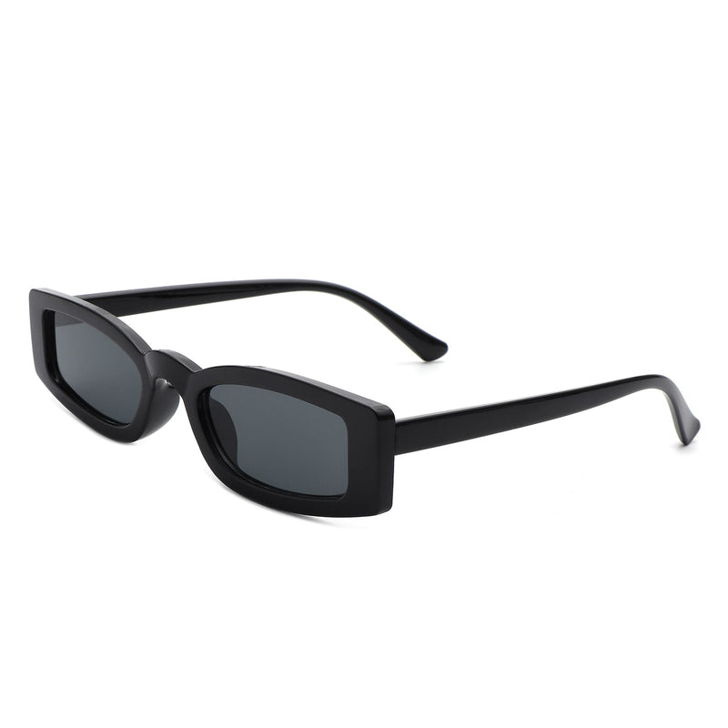 Starzest - Rectangle Slim Retro Tinted Square Vintage Narrow Sunglasses-3