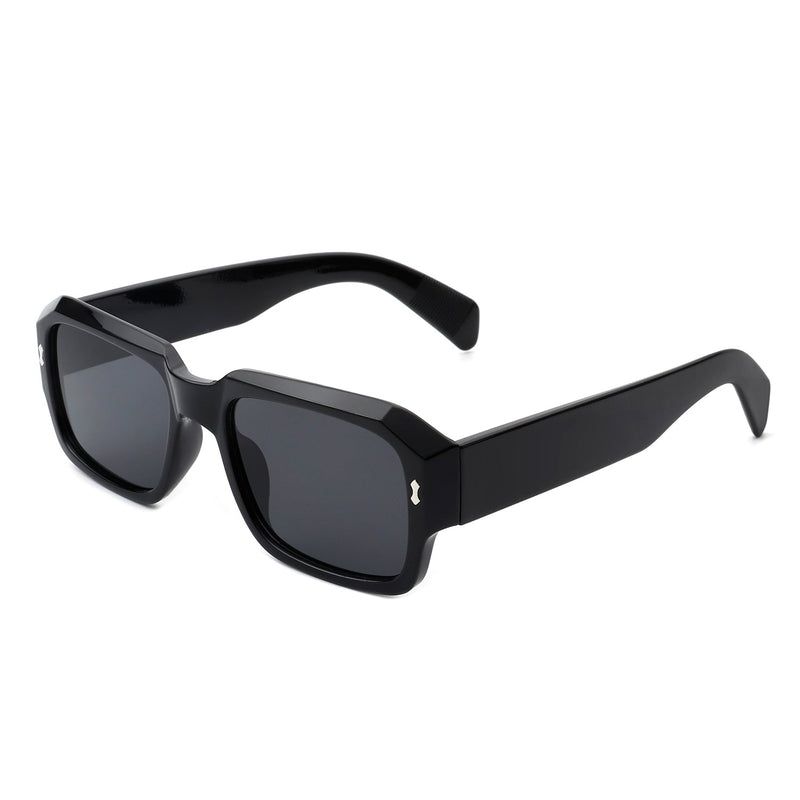 Opalina - Retro Rectangular Bold 90s Vintage Square Fashion Sunglasses-2