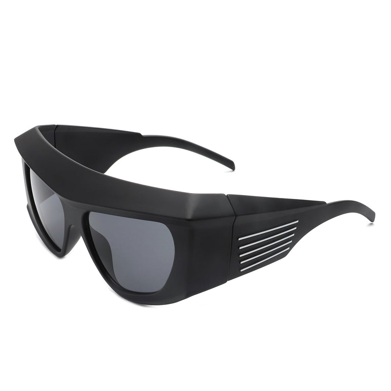 Thalia - Square Chunky Wrap Around Tinted Oversize Fashion Sunglasses-3