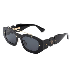 Xanadusk- Geometric Retro Irregular Brow-Bar Square Fashion Sunglasses-2