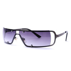 Ustia - Rectangle Narrow Tinted Wraparound Fashion Sunglasses-0