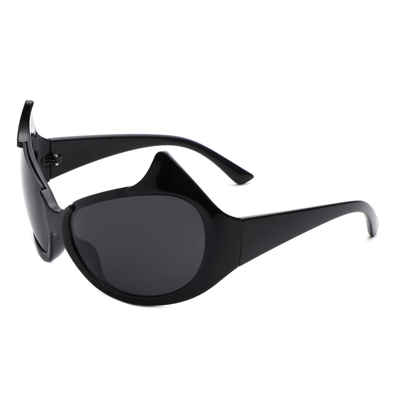 Vaelin - Round Oversize Fashion Cat Eye Sunglasses-3